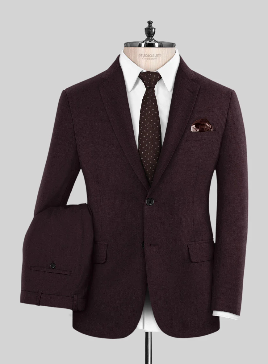 Marco Stretch Dark Wine Wool Suit