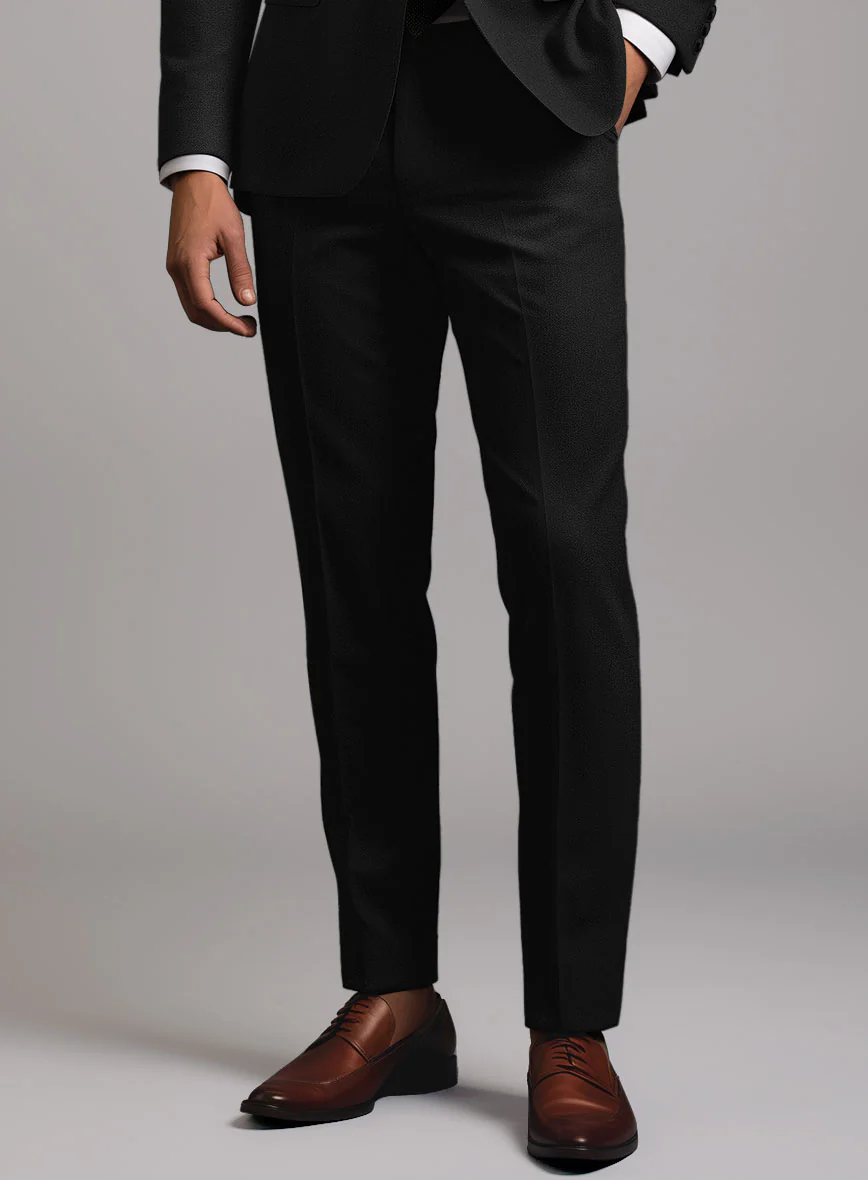 Marco Stretch Deep Black Wool Pants - Image 2
