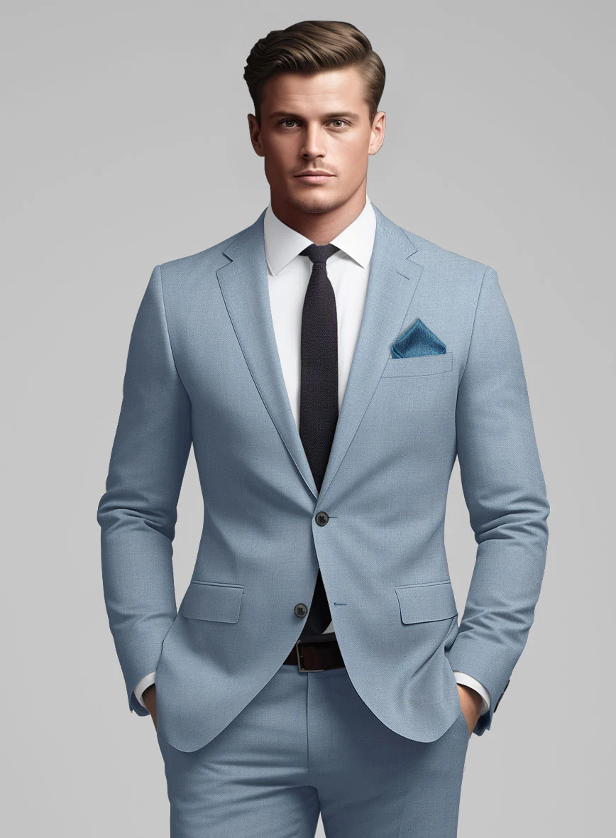 Marco Stretch Ebony Blue Wool Suit - Image 4