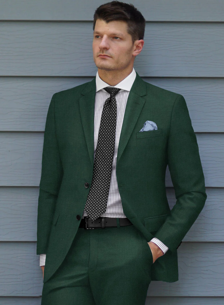 Marco Stretch Emerald Green Wool Suit - Image 3