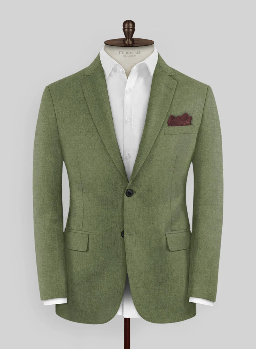 Marco Stretch Moss Green Wool Suit - Image 3