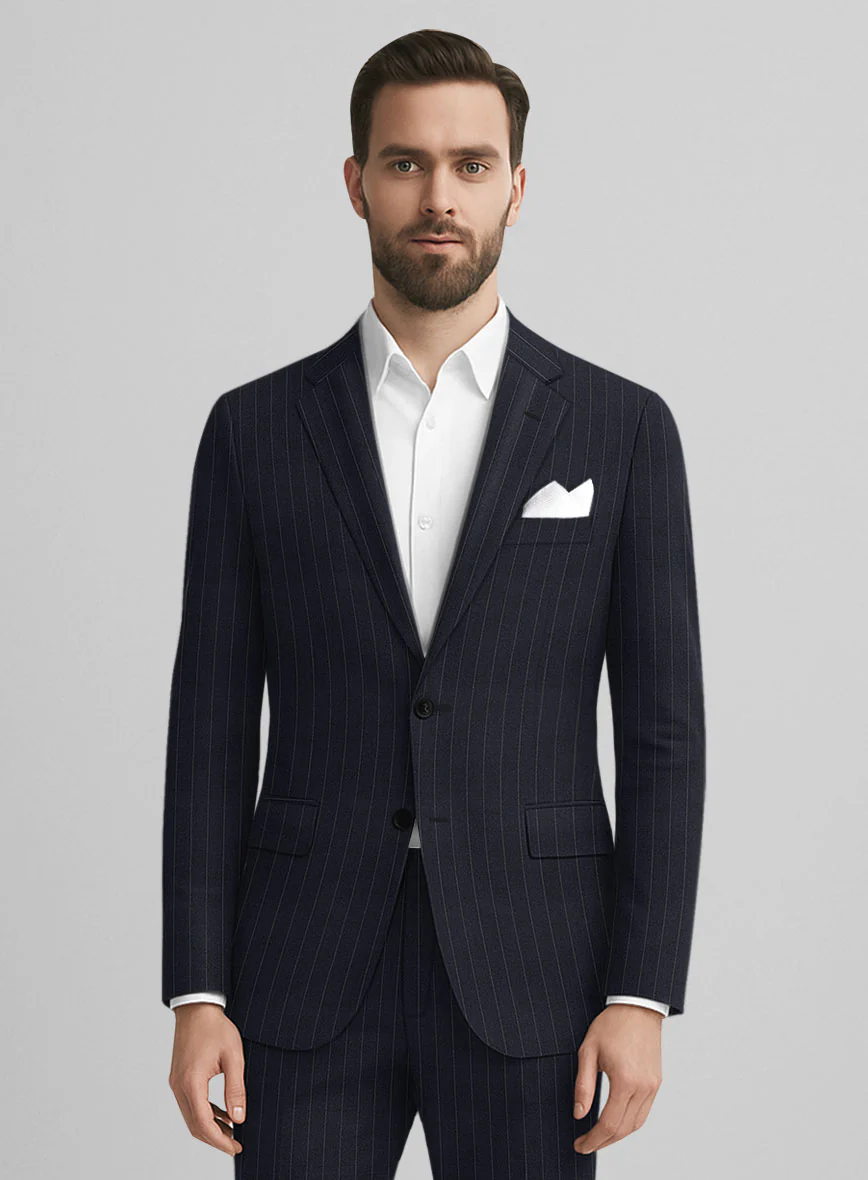 Marco Stretch Orencio Pinstripe Wool Jacket - Image 2