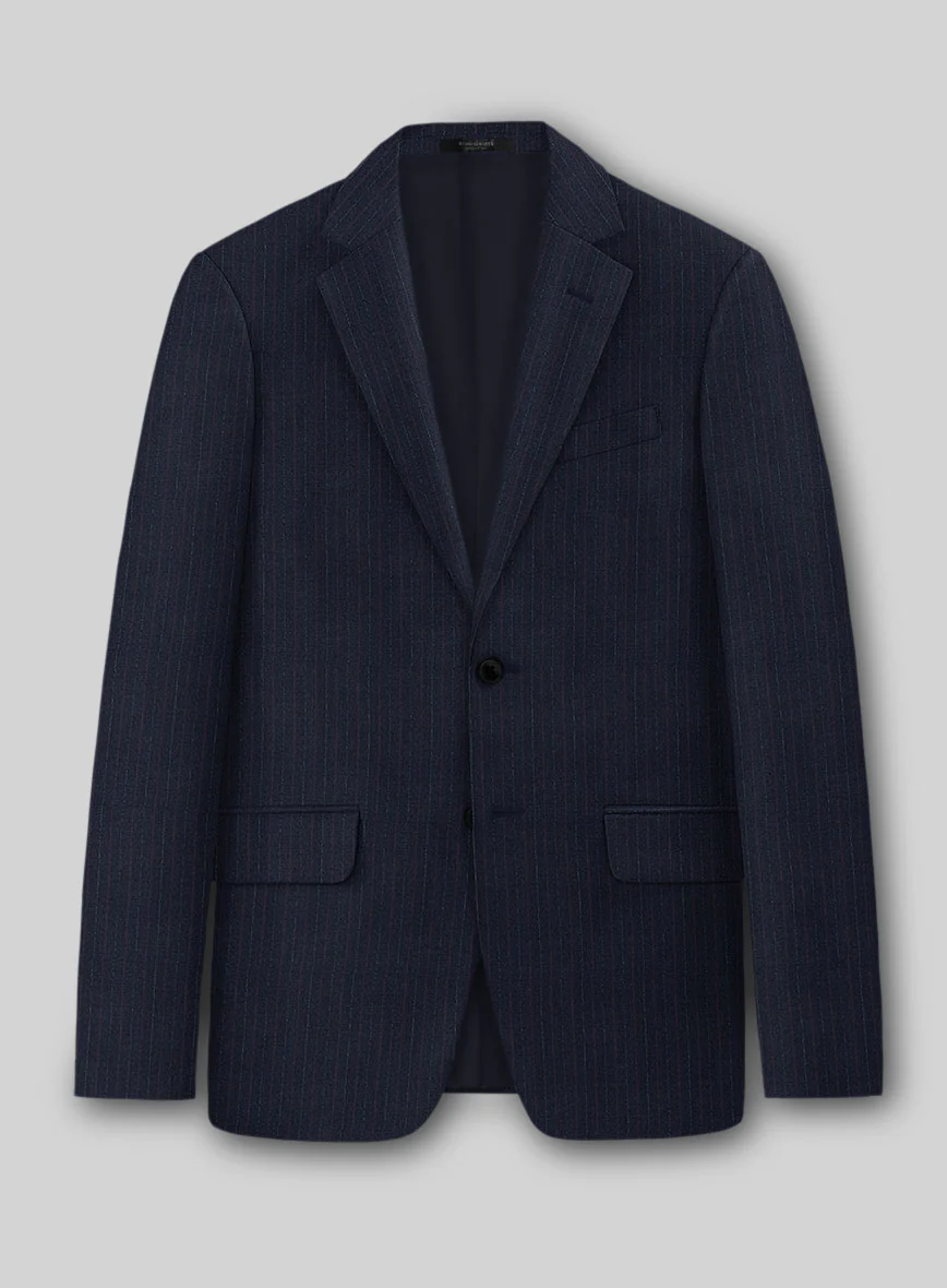 Marco Stretch Rivetti Stripe Wool Jacket