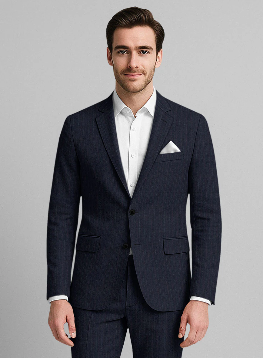 Marco Stretch Rivetti Stripe Wool Suit - Image 3