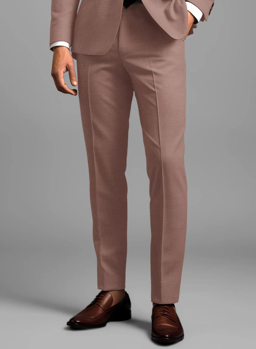 Marco Stretch Rose Taupe Wool Pants - Image 2