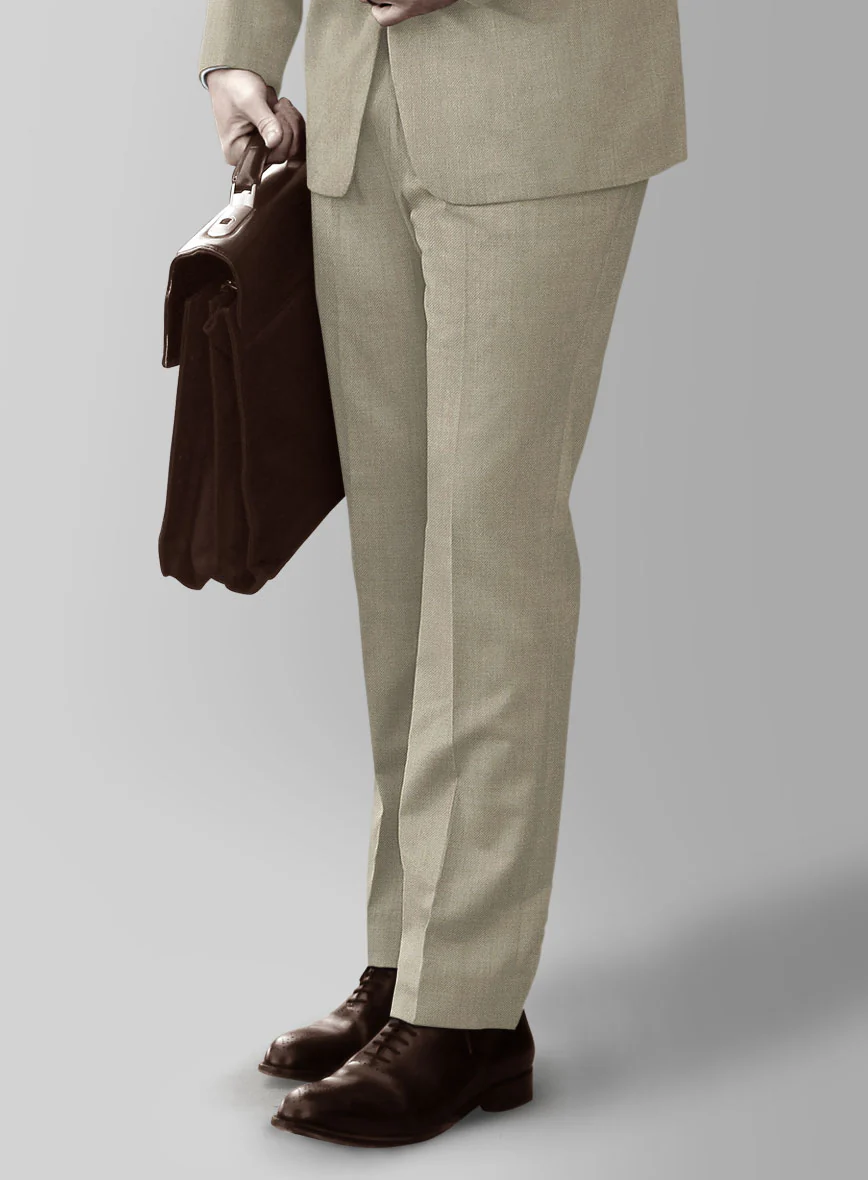 Marco Stretch Royal Beige Wool Pants - Image 2
