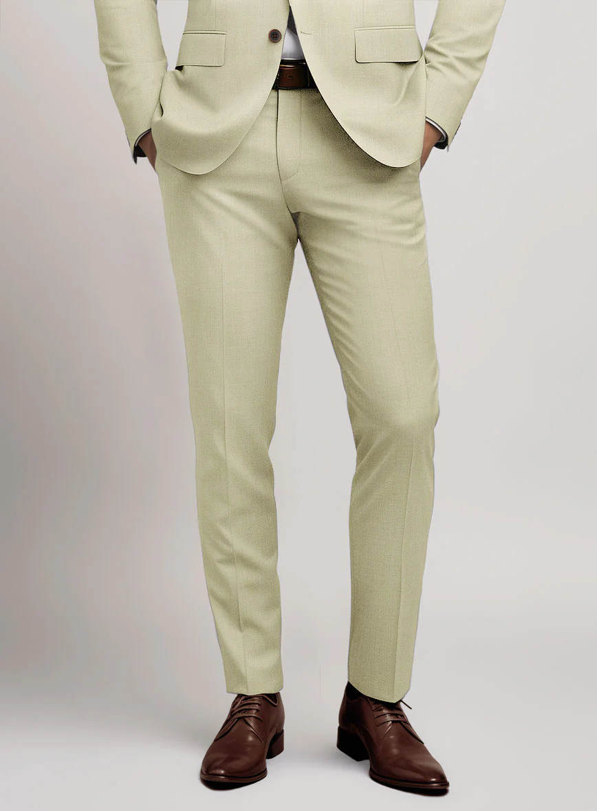 Marco Stretch Sahara Khaki Wool Pants - Image 2