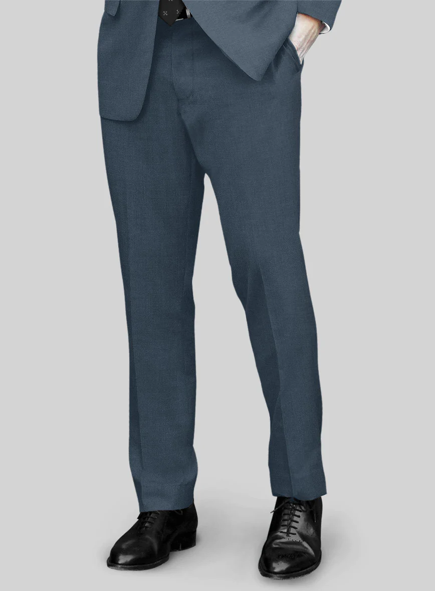 Marco Stretch Space Blue Wool Pants - Image 2
