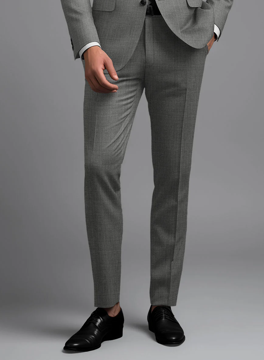 Marco Stretch Worsted Gray Wool Pants - Image 2
