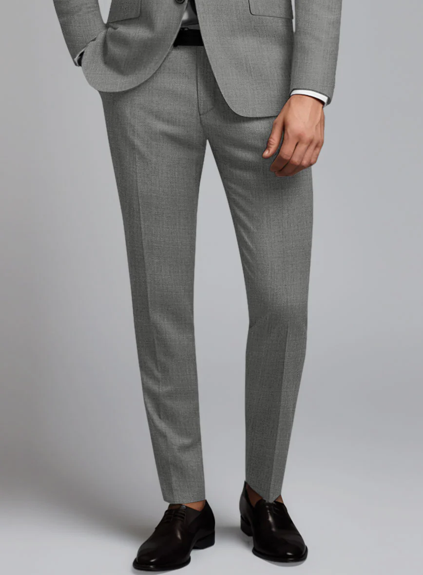 Marco Stretch Worsted Mid Gray Wool Suit - Image 6