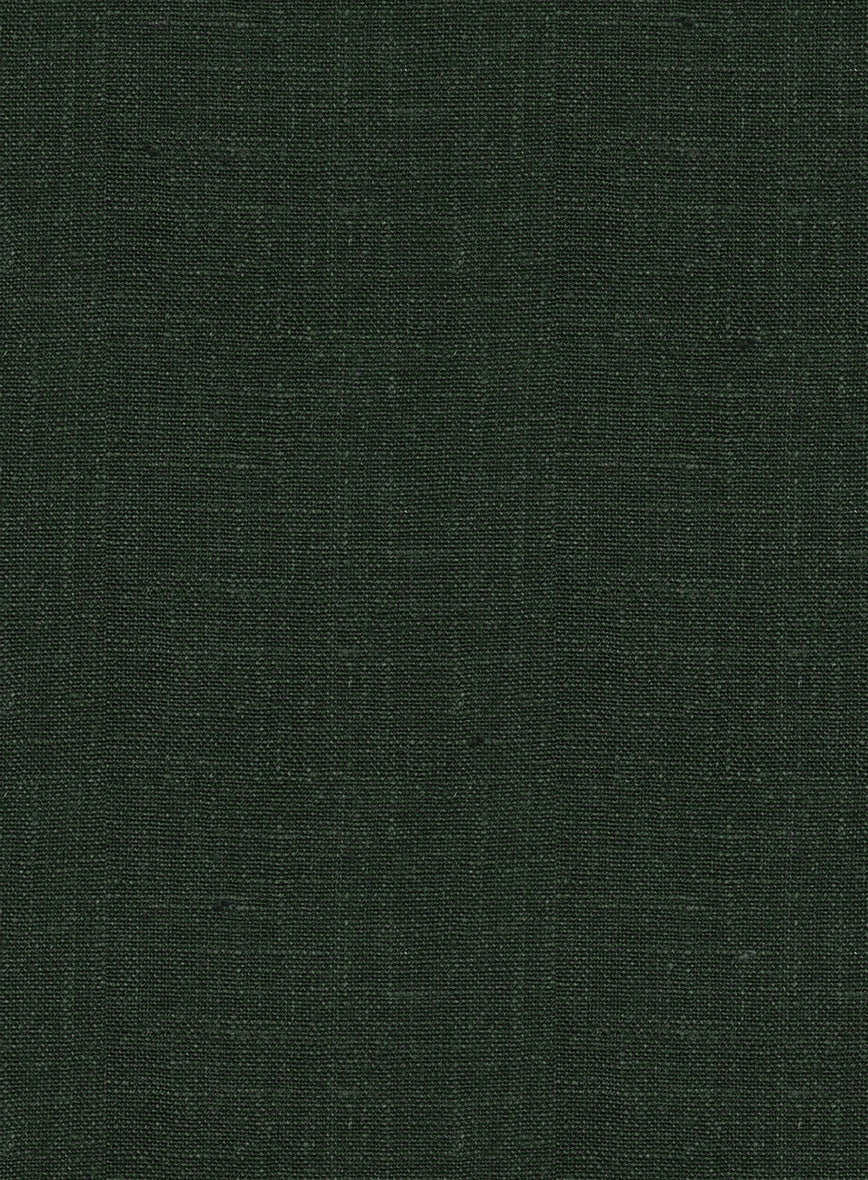 Martini Green Pure Linen Shorts - Image 6