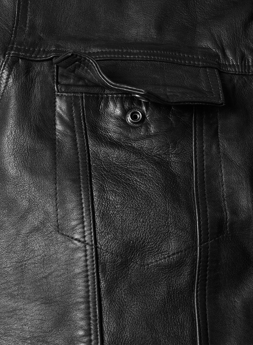 Maverick Trucker Leather Jacket - Image 2