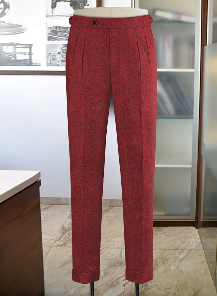 Melange Titan Red Highland Tweed Trousers