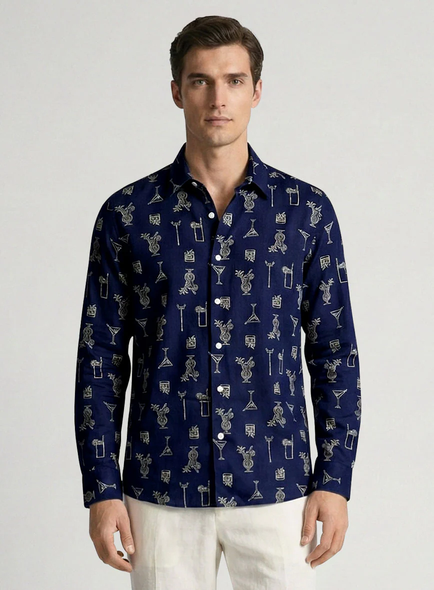 Midnight Pour Cotton Lycra Shirt