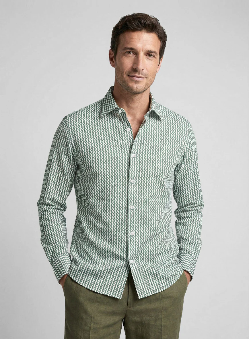 Mosaic Grid Cotton Shirt