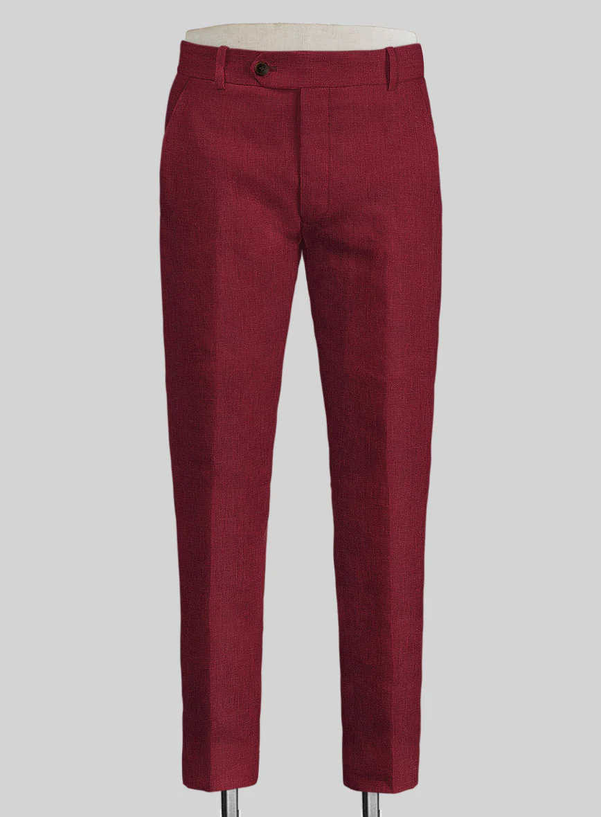 Moscow Maroon Linen Pants - Image 2