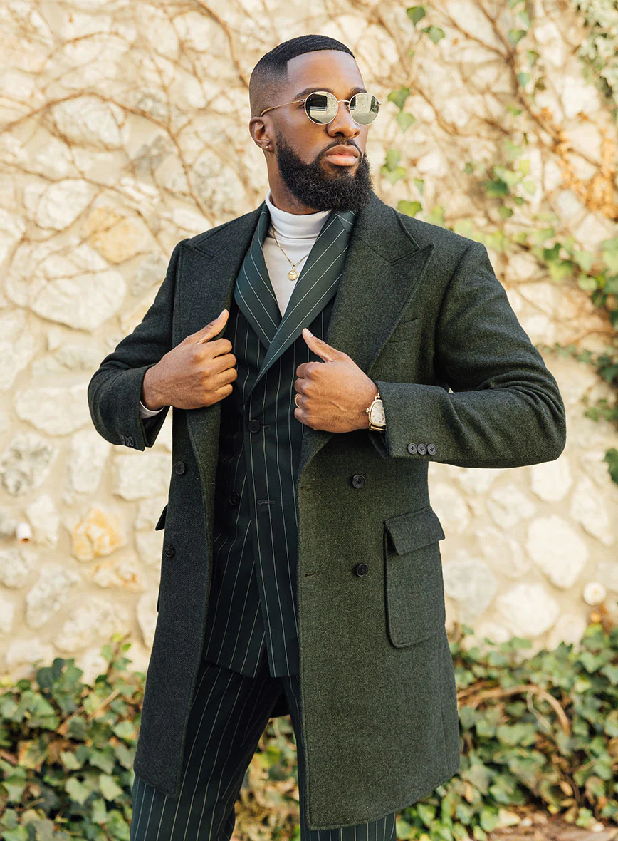 Musto Green Heavy Tweed Overcoat