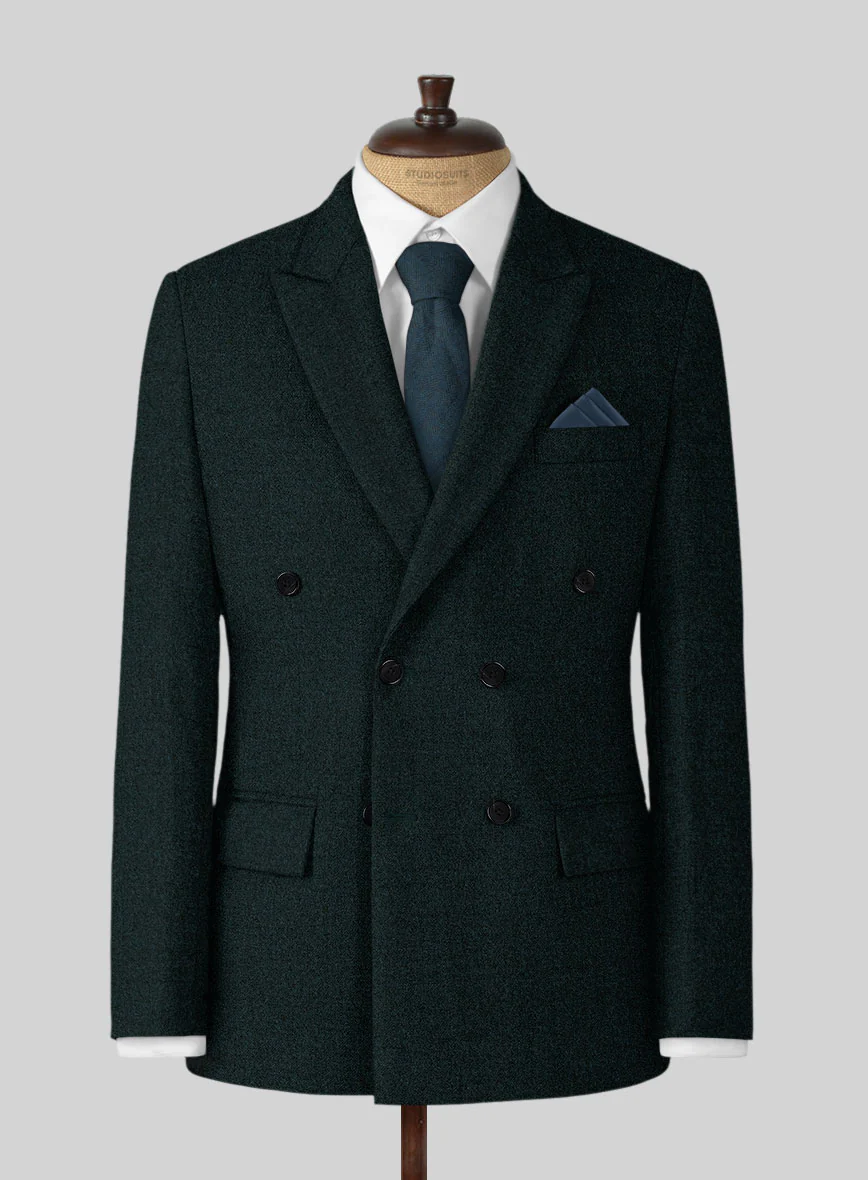 Naples Bello Green Tweed Double Breasted Jacket