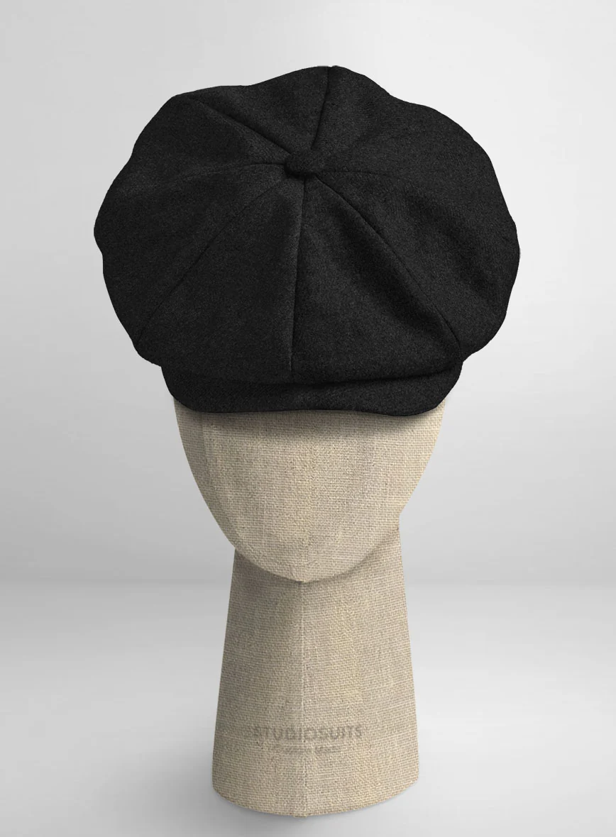Naples Black Tweed Newsboy Cap