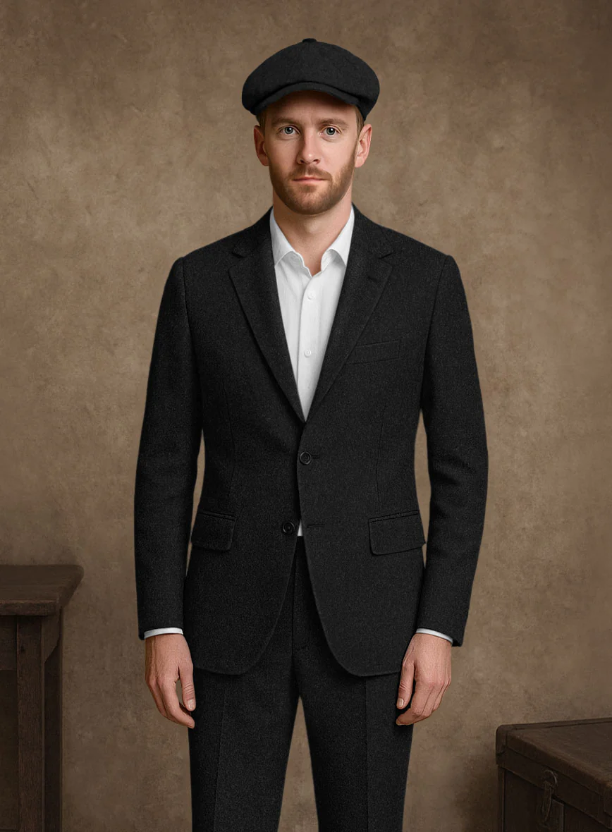 Naples Black Tweed Suit - Image 3