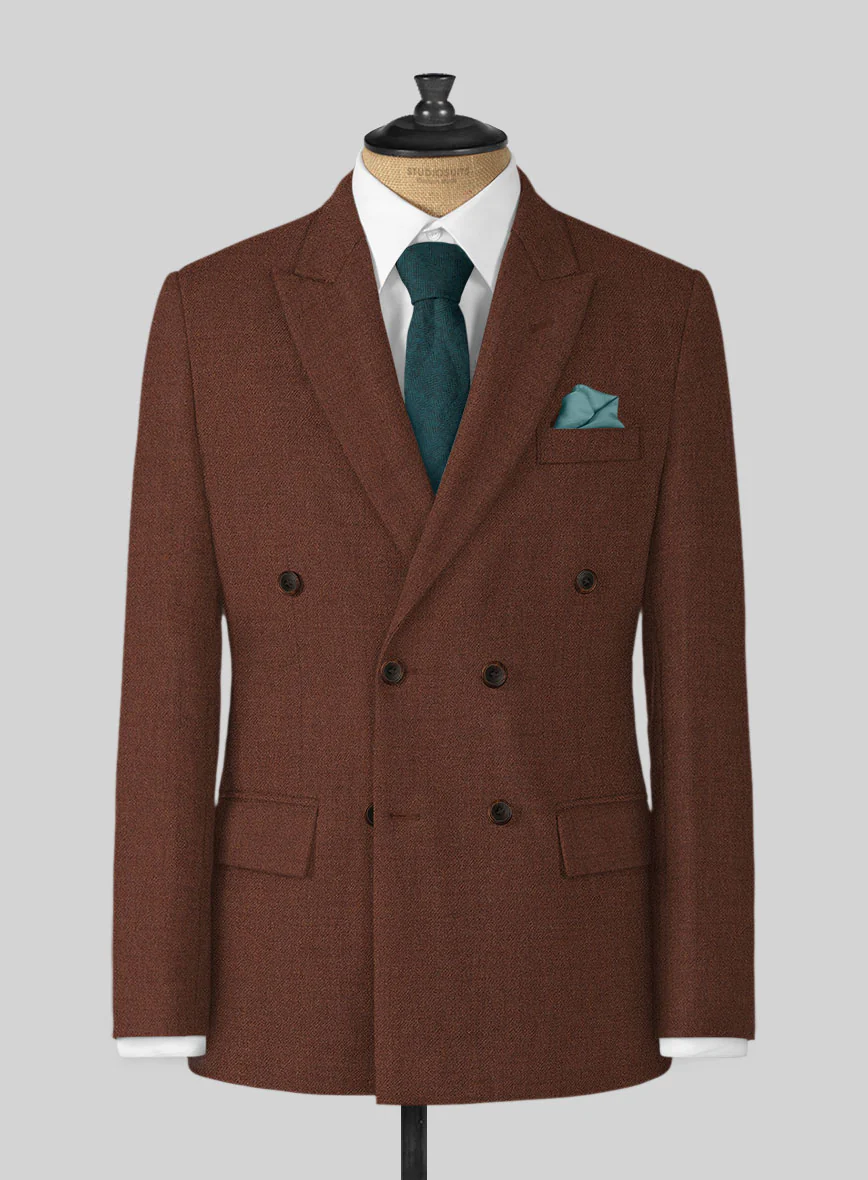 Naples Chestnut Tweed Double Breasted Jacket