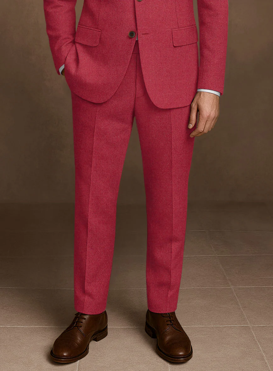 Naples Coral Pink Tweed Pants - Image 2