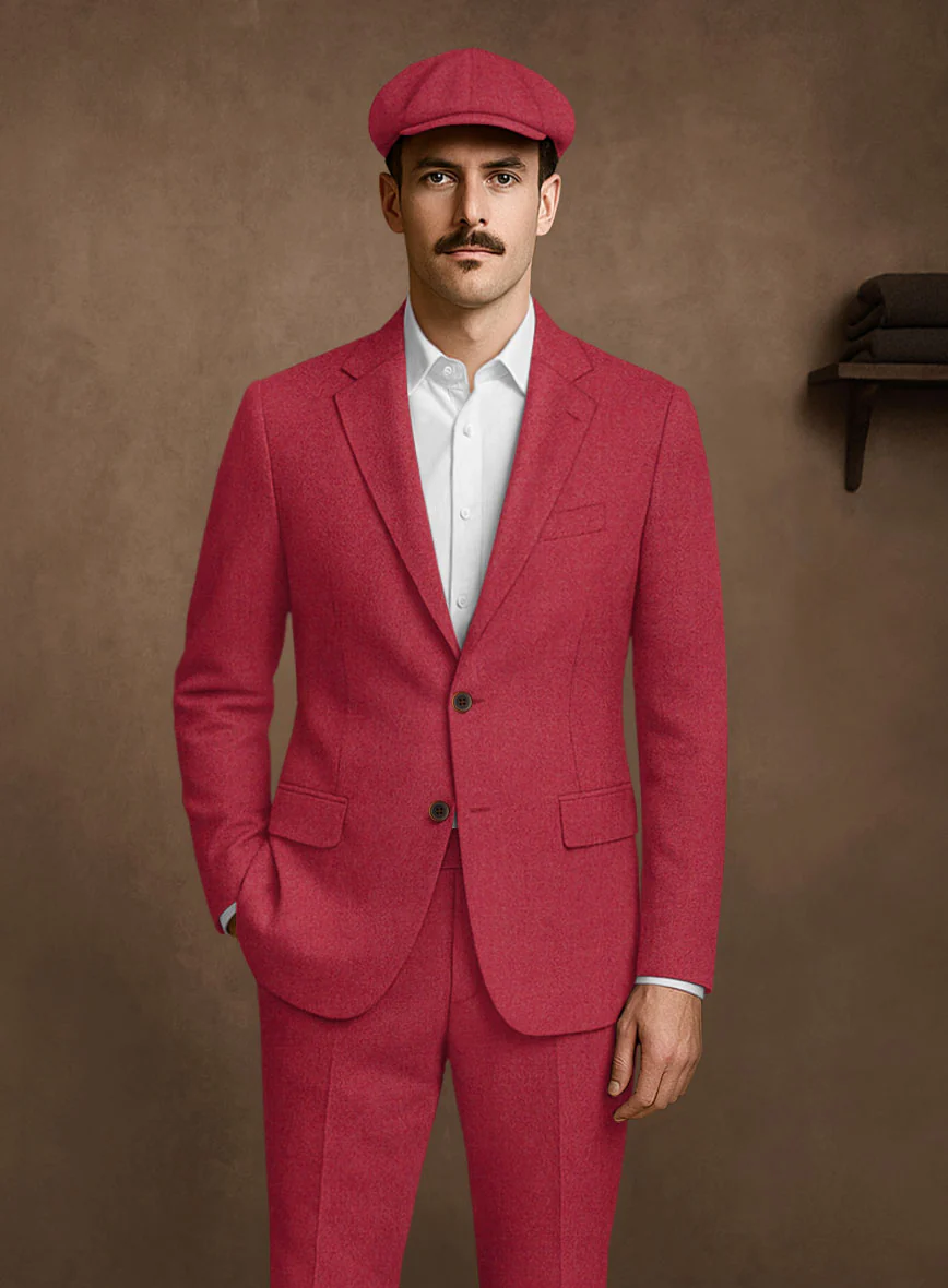 Naples Coral Pink Tweed Suit - Image 3