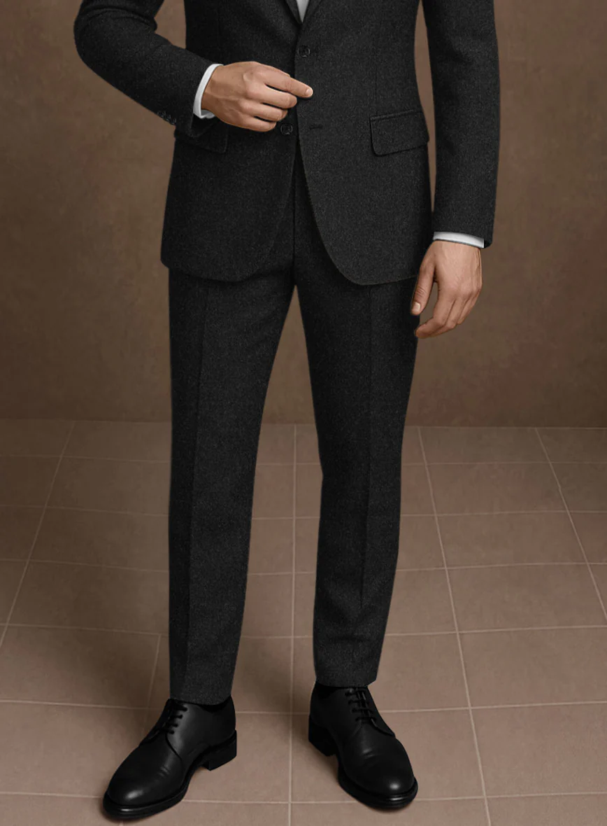 Naples Dark Charcoal Tweed Pants - Image 2