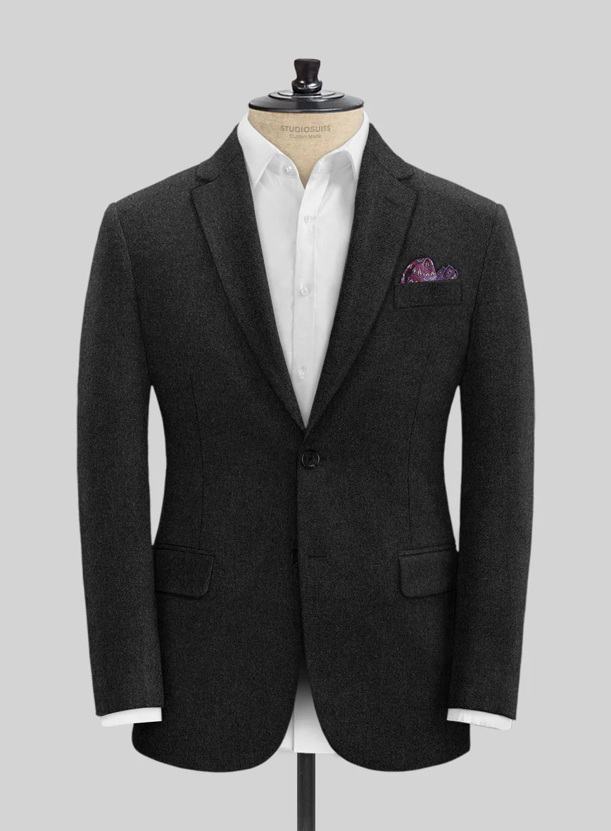 Naples Dark Charcoal Tweed Suit - Image 5