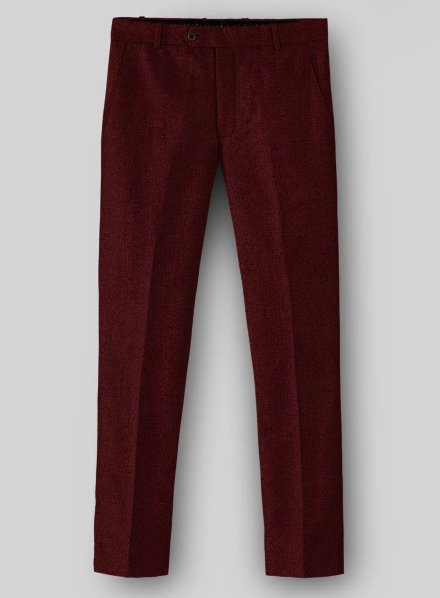 Naples Dark Scarlet Tweed Pants