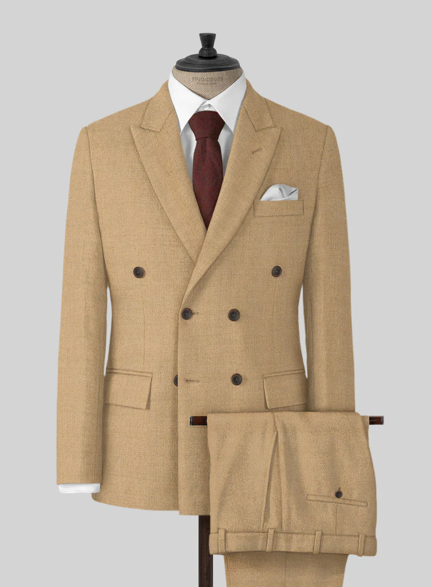 Naples Desert Haze Tweed Double Breasted Suit