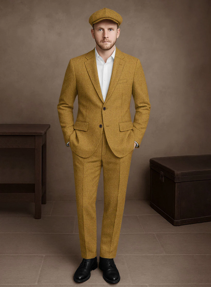 Naples English Mustard Tweed Suit
