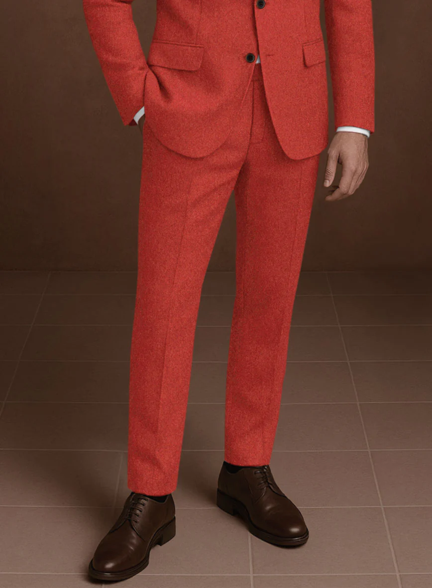Naples Fiery Orange Tweed Pants - Image 2