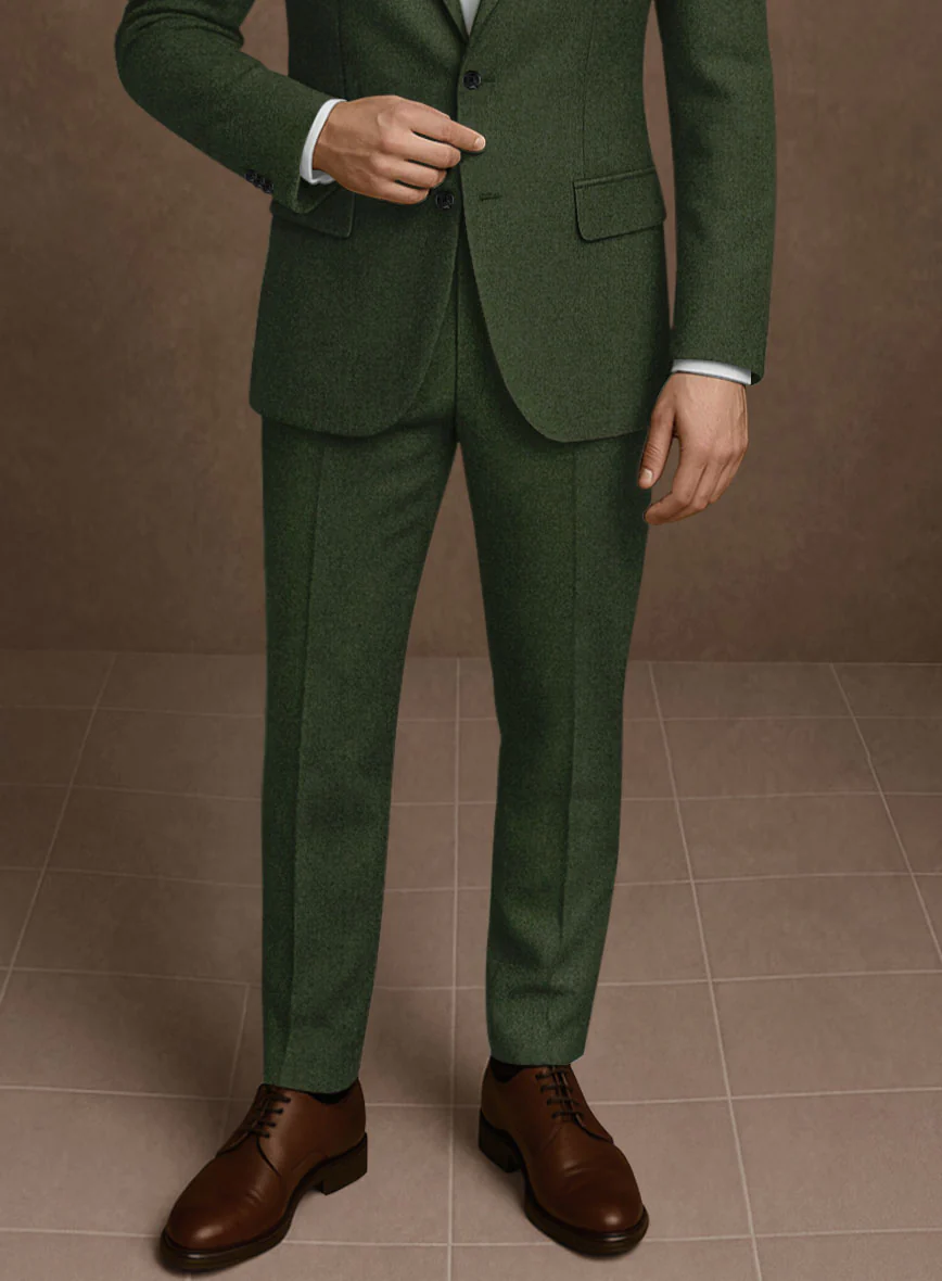 Naples Forest Green Tweed Pants