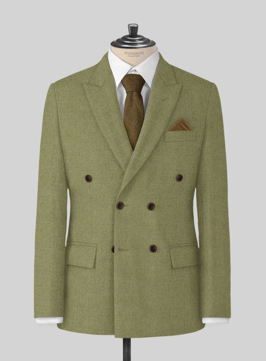 Naples Martini Green Tweed Double Breasted Jacket