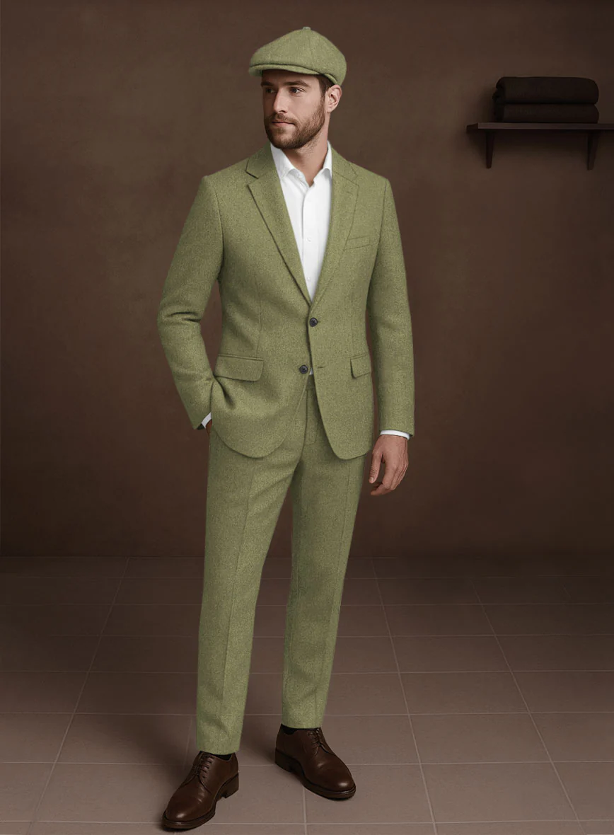 Naples Martini Green Tweed Suit