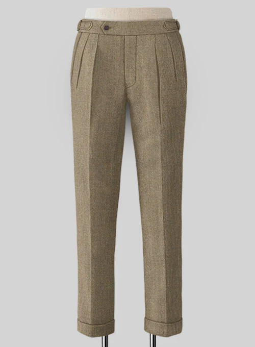 Naples Melange Brown Highland Tweed Trousers