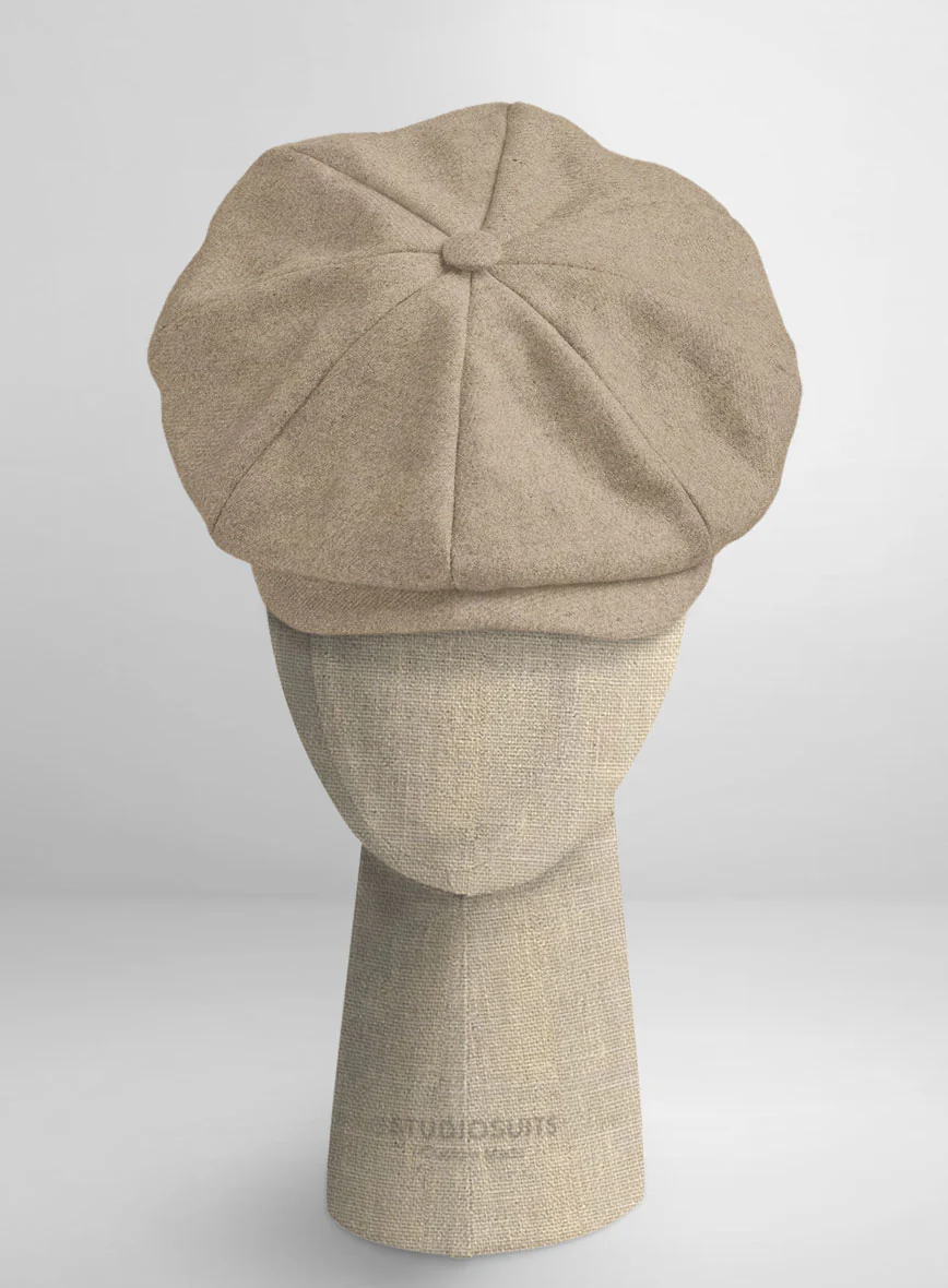 Naples Muted Beige Tweed Newsboy Cap