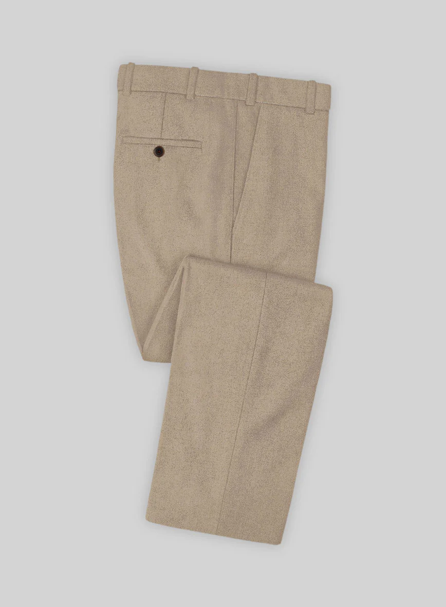 Naples Muted Beige Tweed Double Breasted Suit - Image 3