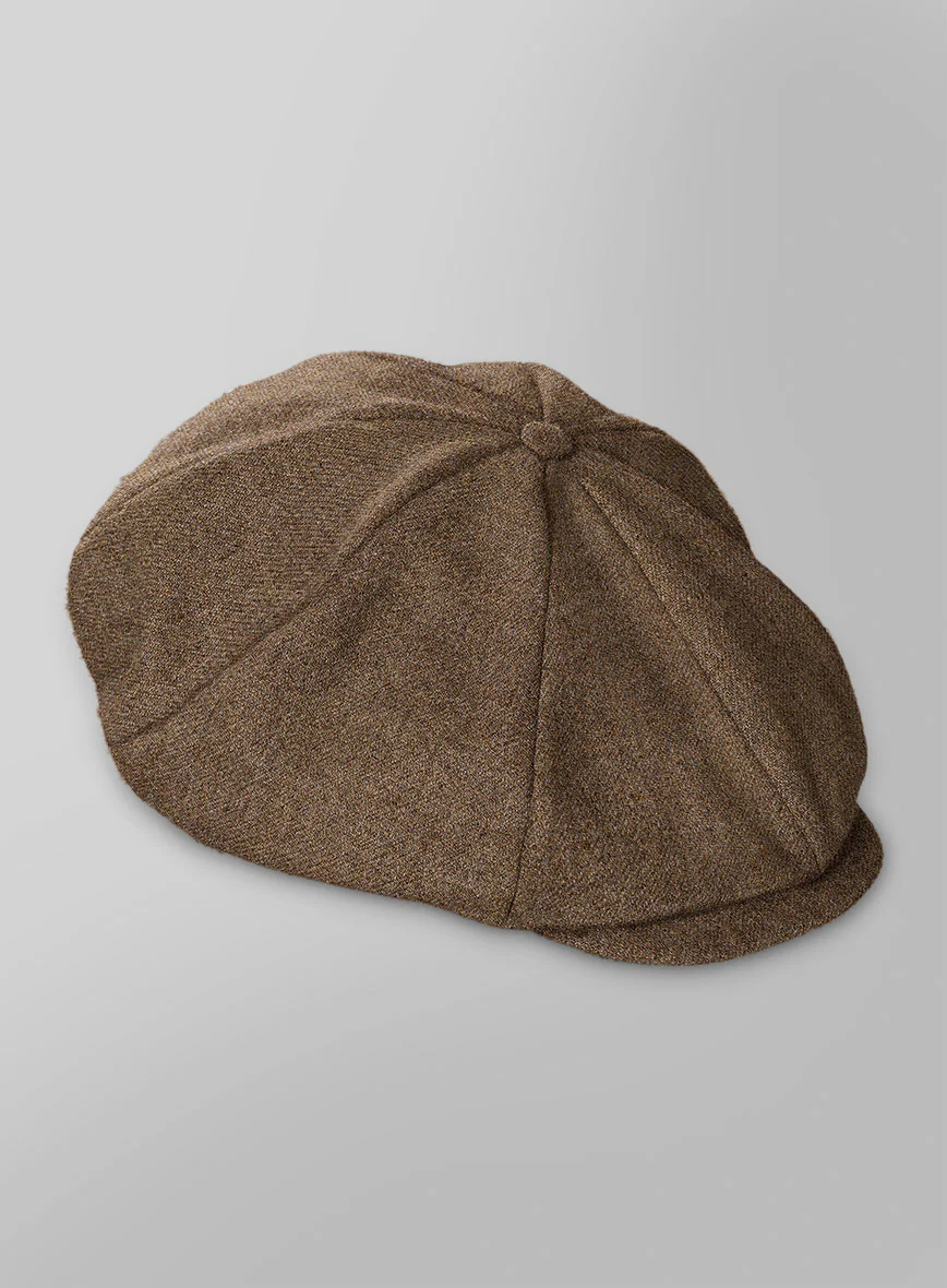 Naples Oak Wood Tweed Newsboy Cap - Image 3