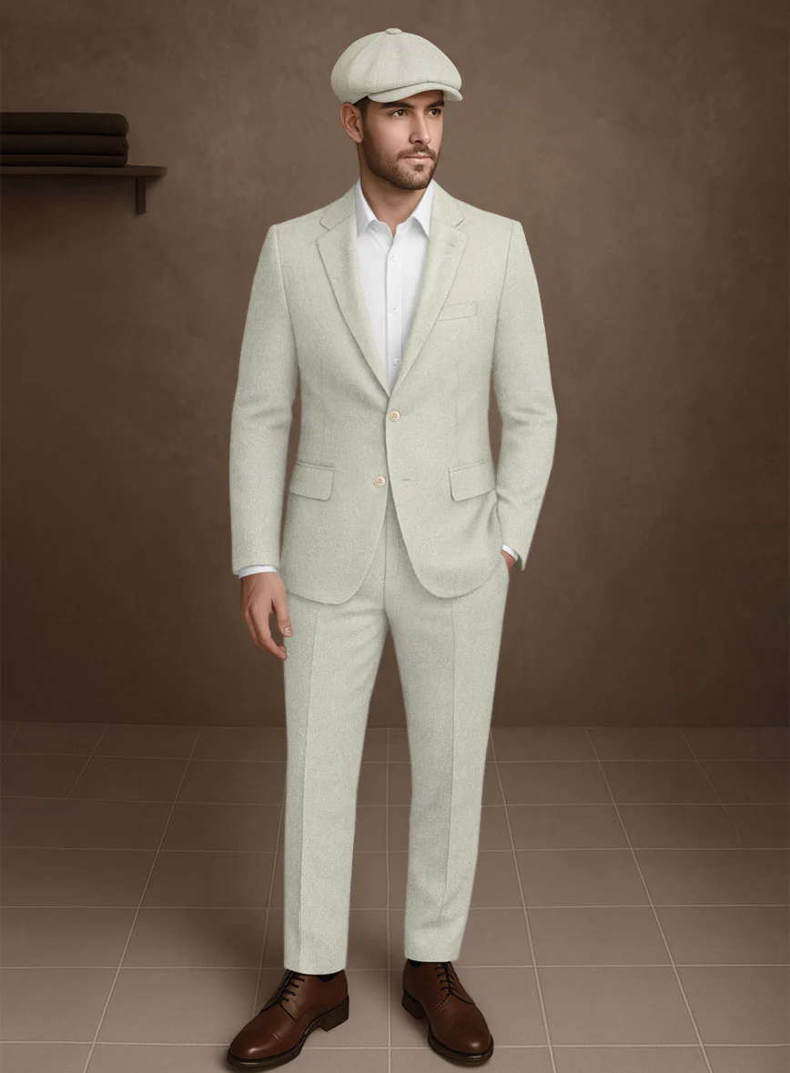 Naples Off White Tweed Suit