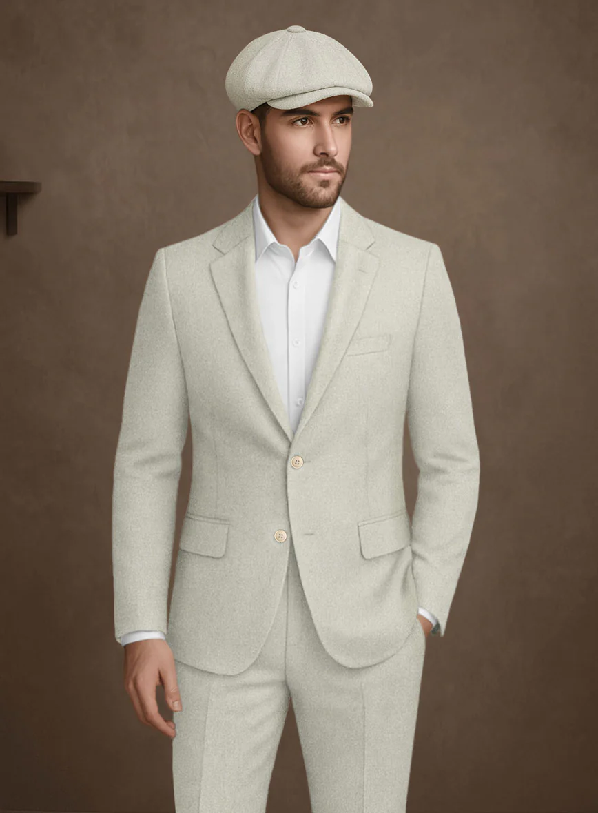 Naples Off White Tweed Suit - Image 4
