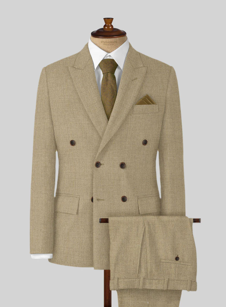 Naples Pine Tweed Double Breasted Suit