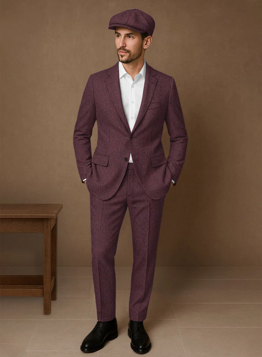 Naples Ramey Wine Tweed Suit