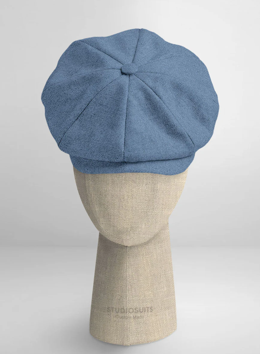 Naples Retro Blue Tweed Newsboy Cap