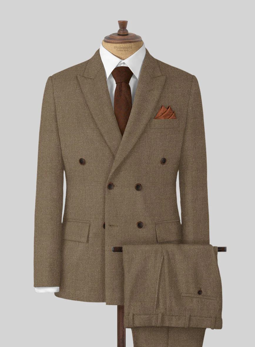 Naples Sahara Tweed Double Breasted Suit
