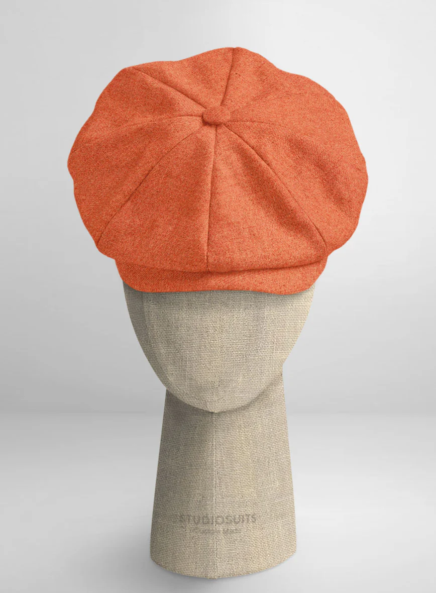 Naples Spring Orange Tweed Newsboy Cap