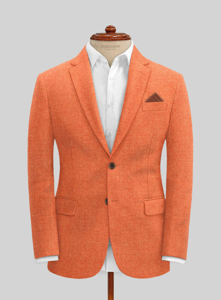Naples Spring Orange Tweed Suit - Image 5