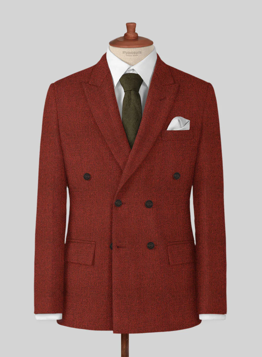Naples Sundowner Rust Tweed Double Breasted Jacket