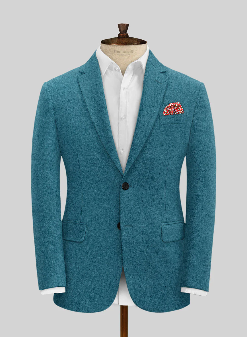 Naples Teal Blue Tweed Jacket